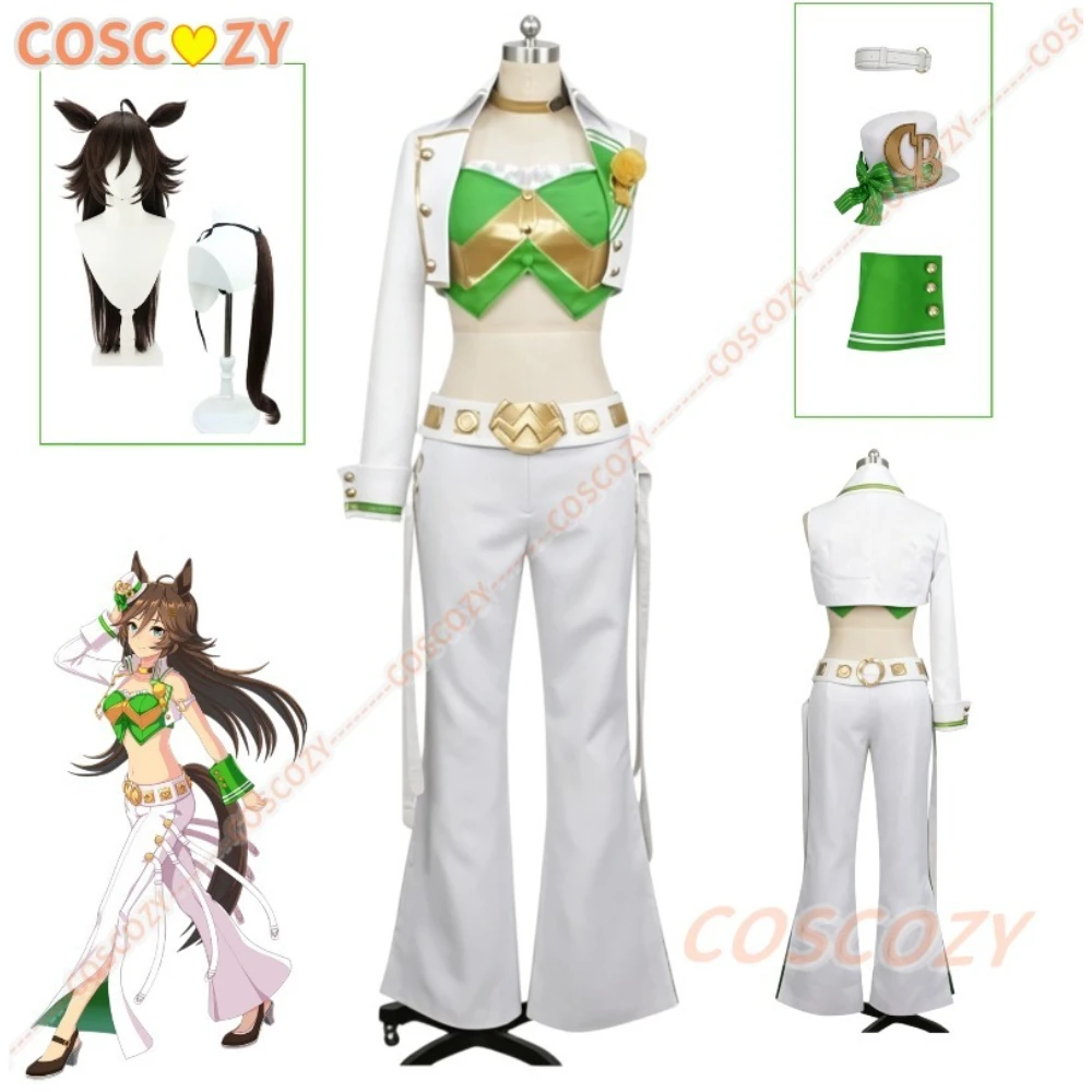 Game Anime Uma Musume Pretty Derby Clear Bliss Mr. C.B. Cosplay Costume Halloween Carnival Party Clothes Hat Sleeves ﻿Wig Ears