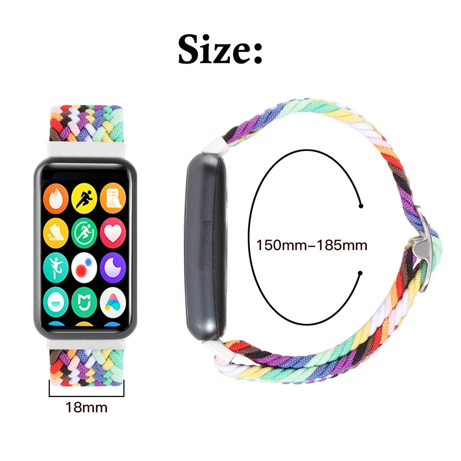Nylon Braided Strap for Xiaomi Mi Band 8/9/10 Pro Bracelet Smart Watch Sports Comfortable Wristband for Redmi Watch 4 5 6 Band - view 3