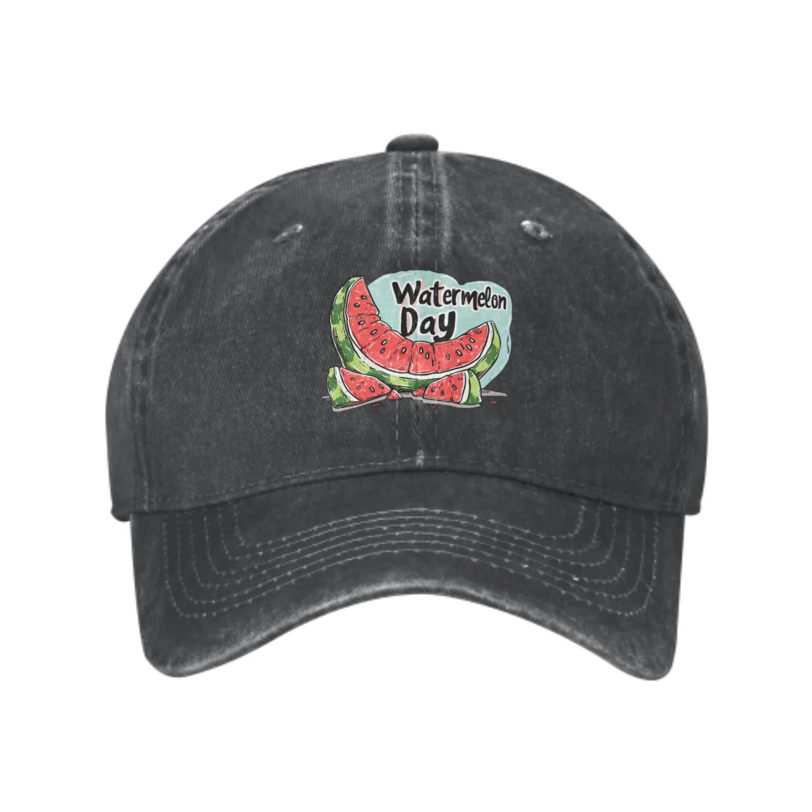 Delicious Watermelon Baseball Cap for Men Women Vintage Trucker Denim Hat Washed Cotton Fashion Unisex Adjustable Sports