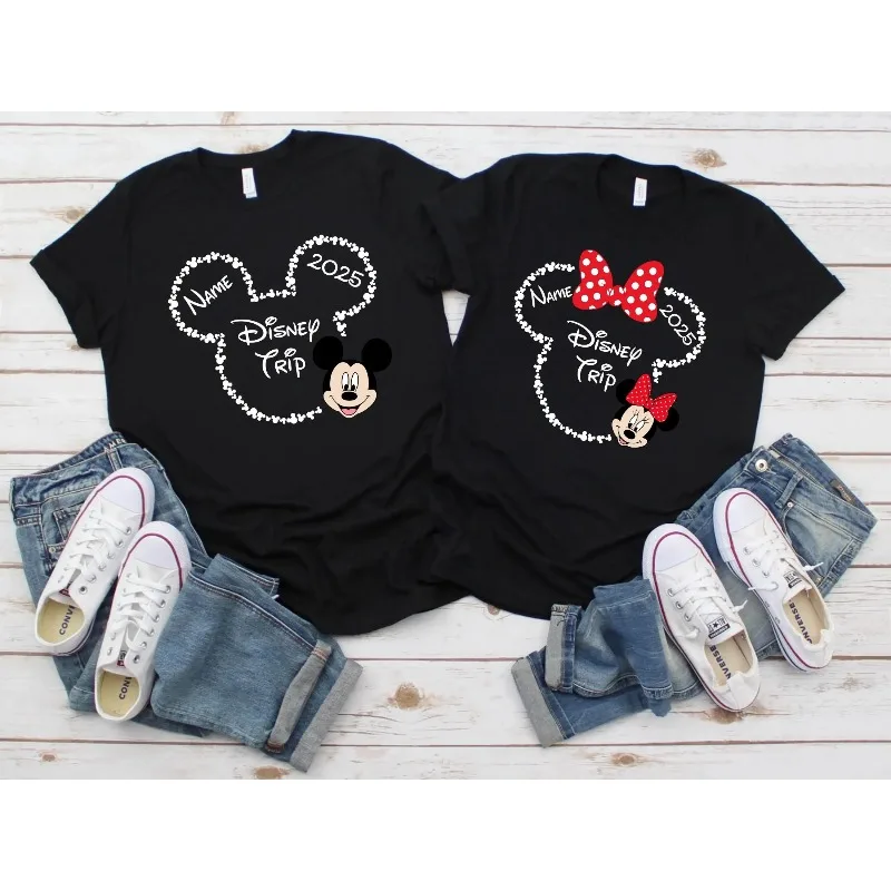 

Персонализированные рубашки Disney Travel 202, одинаковые рубашки для всей семьи Диснея, футболки для отпуска Диснея, рубашки Disney Family 2025 года