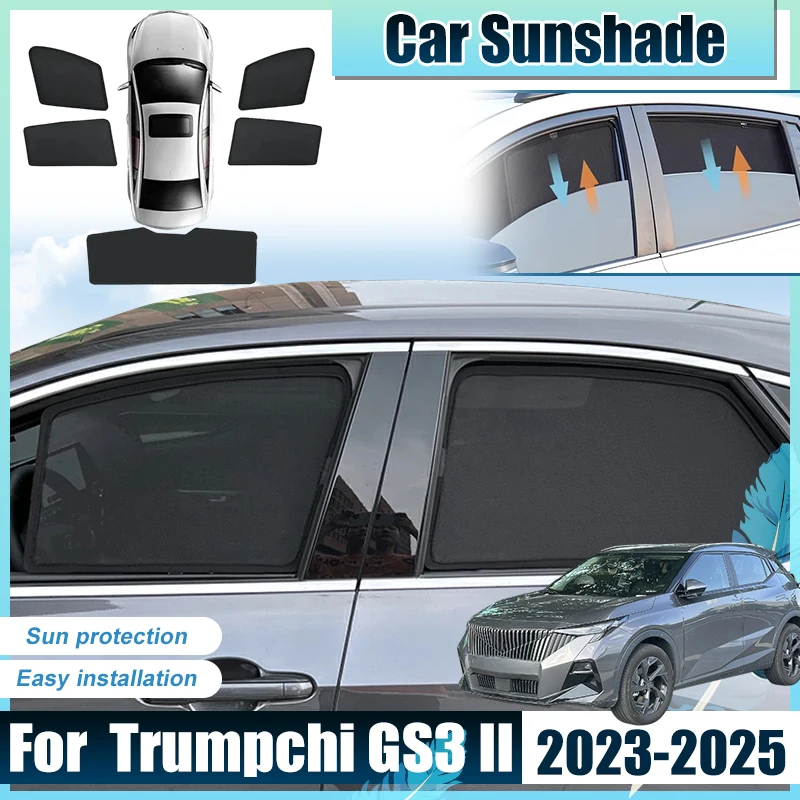 

For Trumpchi GS3 Accessories Yingsu GAC GS3 Emzoom II MK2 2023 2025 2024 Car Window SunShade Mesh Cover Anti UV light Shield Net