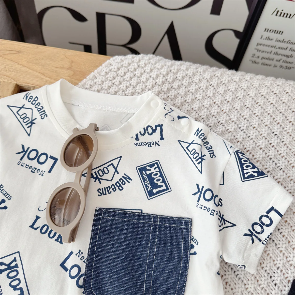ZOETOPKID Baby-Strampler mit Mütze aus Baumwolle für den Sommer, für Neugeborene, Jungen und Mädchen, kurzärmelige, dünne Kletterkleidung für Kleinkinder – Detail 4