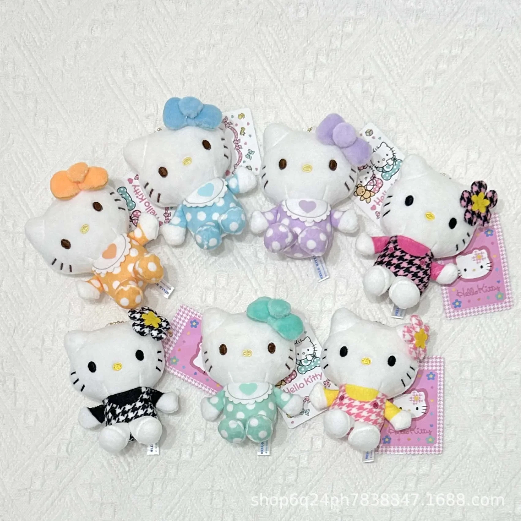 Jouet en peluche pied-de-poule japonais Sanurgente Kitty pour fille, sac pendentif beurre, décoration super mignonne, cadeau