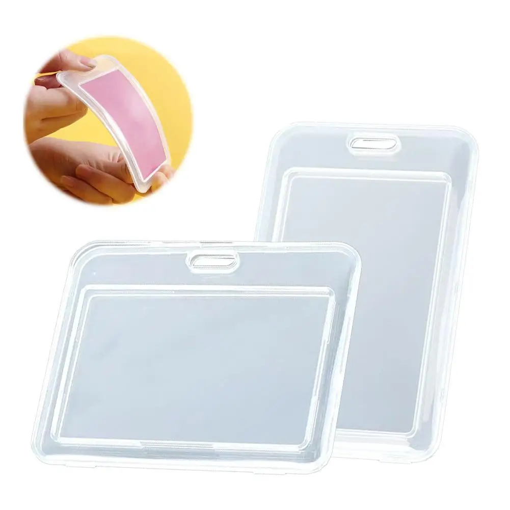 Acrylic Cover ID Card Holder Student Bus Meal Card Case Transparent Relief Material Cartoon Plastic Design ﻿ Card Sleeve Y2H3