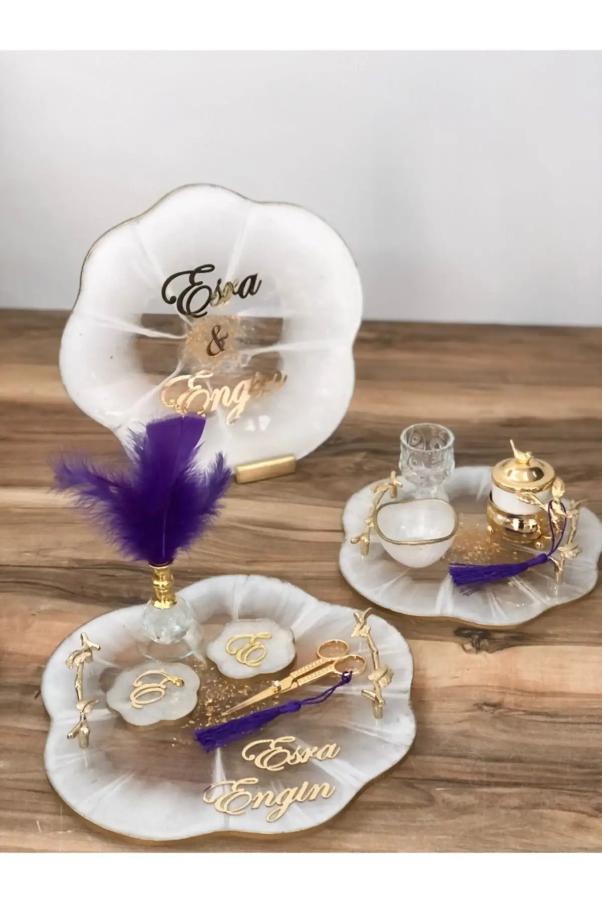 

Engagement request tray and groom coffee set luxury luxury 2022 tray Tea tray