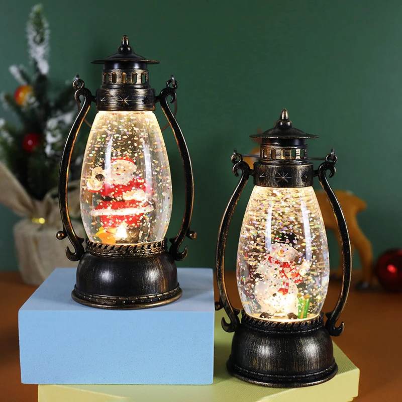 Christmas Night Lamp Landscape Decoration Outdoor Crystal Ball Lantern Light Ornaments Xmas Party Supplies