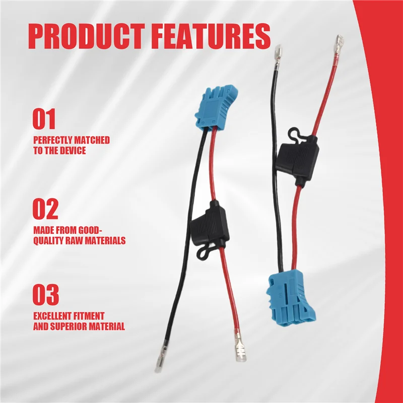 

FAAJ-2Pack 12 AWG Wire Harness Connector Replacement For Peg-Perego 12Volt SLA Battery Ride On Vehicle Riding Toys With Fuse