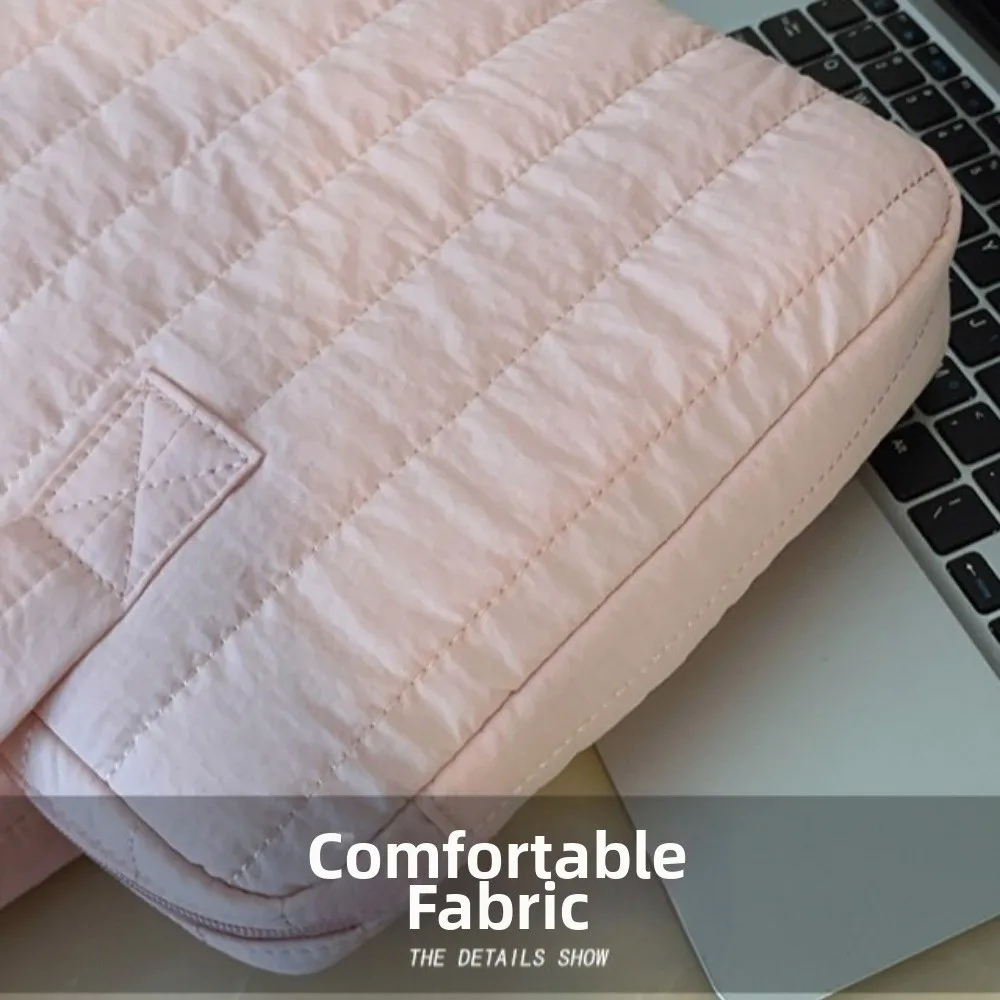 

Multi-purpose Laptop Shoulder Bag Shockproof Solid Color Laptop Handbag Zipper Closure Large Capacity Laptop Protective Bag