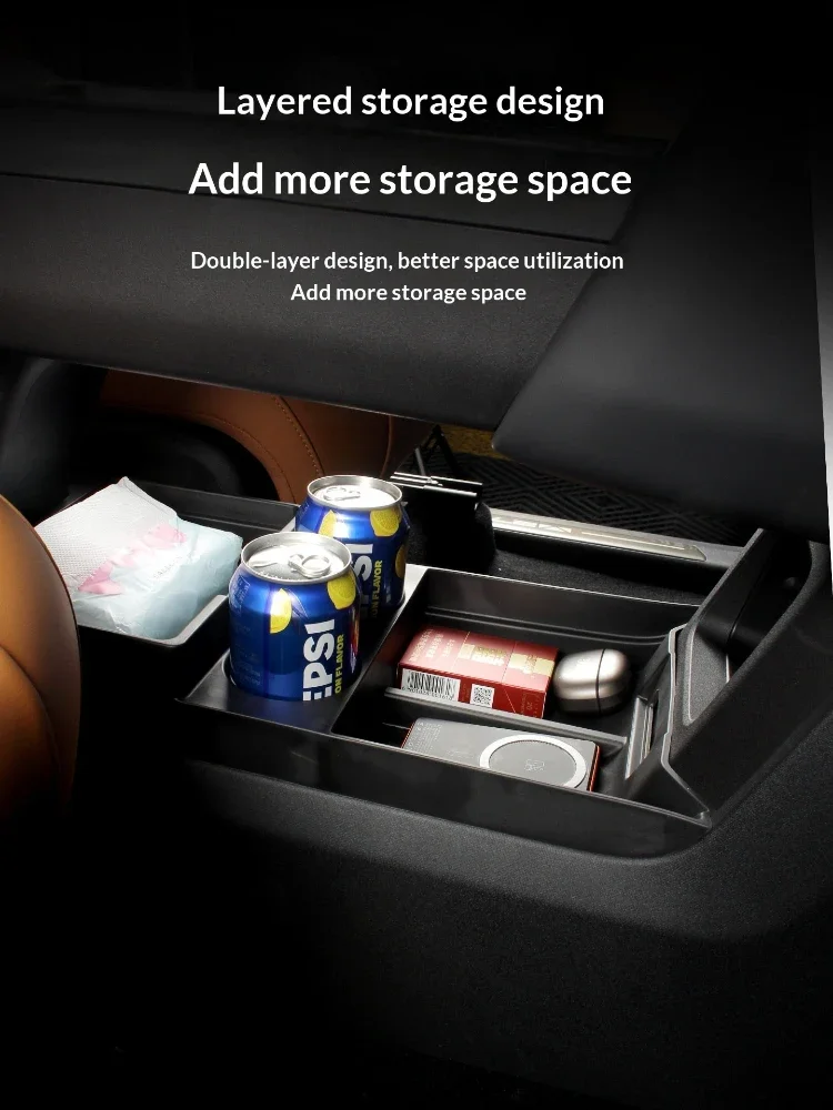 3Pcs for ICAR V27 Car Lower Level Storage of Central Control Integrated Wireless Charging Silicone Pad with Pocket Parts Suit