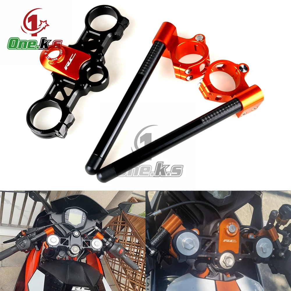 Motorcycle Front Fork Lowering Triple Tree Front End Upper Top Clamp triple clamp Clip On Fork Handlebar For RC200 RC390 14-2021