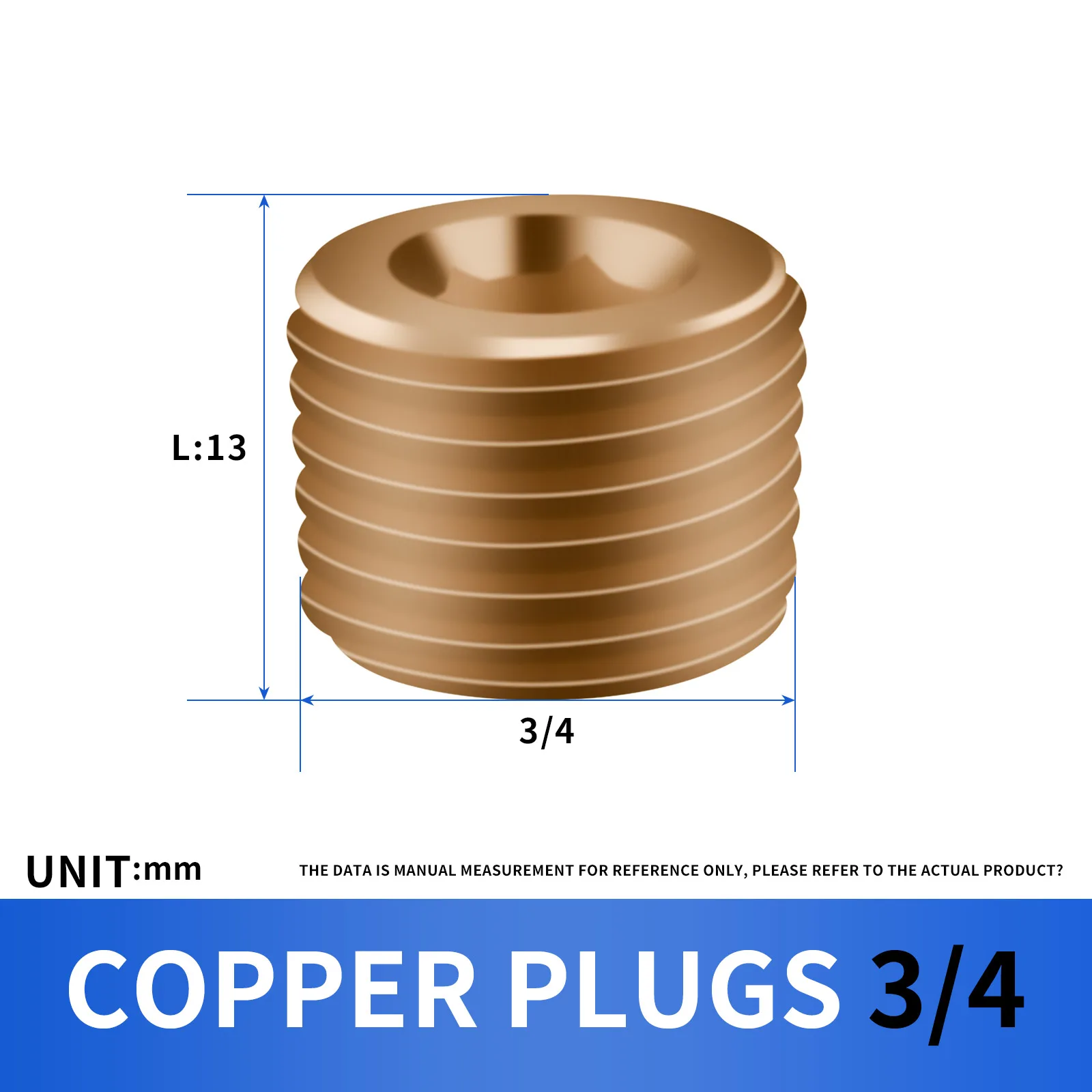 10 قطع تركيب الأنابيب النحاسية، قابس غرق العداد السداسي، أنبوب ذكر 3/4 بوصة