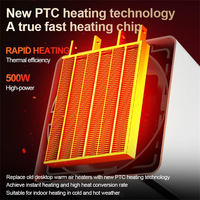 500W Electric Heater Low-power Fan Heater PTC Ceramic Heating Home Small Sun Heater Intelligent Warm Hot Air Blower For Winter