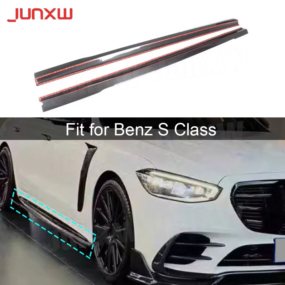 

Carbon Fiber Side Skirts Bumper Aprons Decoration for Benz S Class W223 S450 S500 Sport 2021-2023 Body Kits FRP Car Accessories