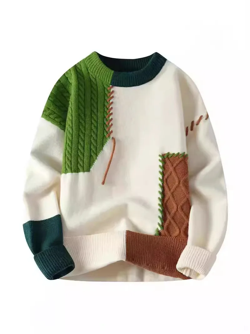 

Свободный круглый вязаный свитер Ne Base, мужской удобный длинный све, повседневная вязаная одежда irt European Sle Youth Faion, повседневная одежда