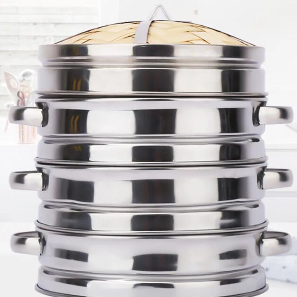

Cooking Utensils Stainless Steel Bamboo Steaming Cage Steamer Portable Cookware Food Basket