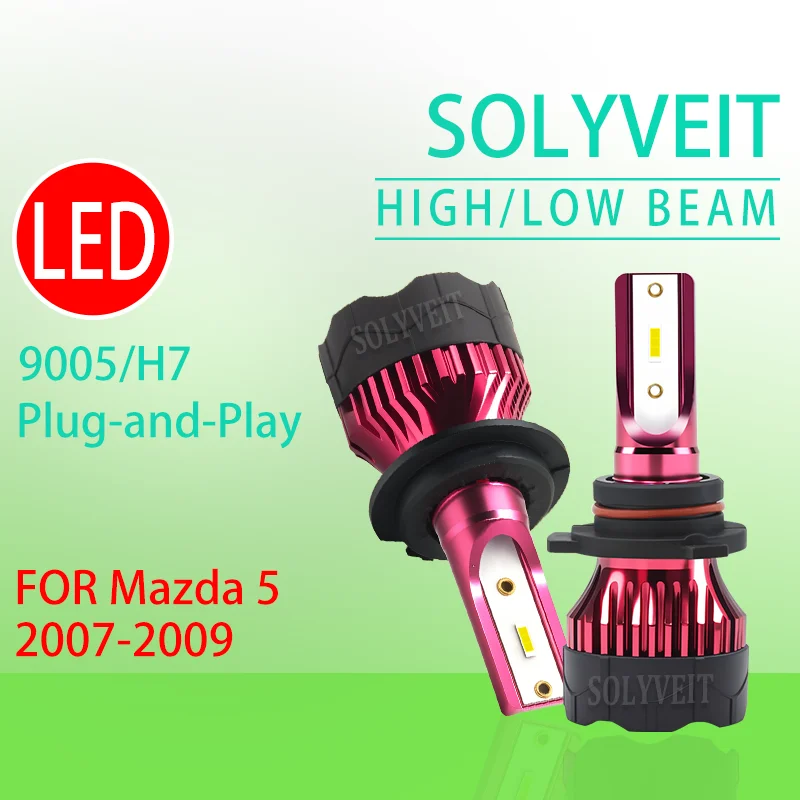 

durable Easy Installation reliable High-Quality Waterproof IP67 9005 H7 LED HIGH LOW HEADLIGHT BULBS FOR Mazda 5 2007 2008 2009