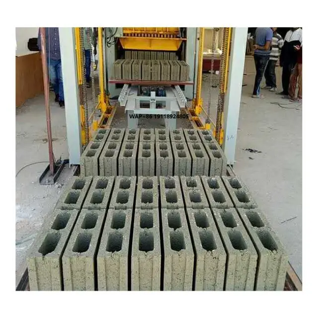Concrete Cement Paving Hollow Curbstone Block Brick Making Machine Germany Design CE Standard Full Automatic QT5-15 Pumps 40 HQ