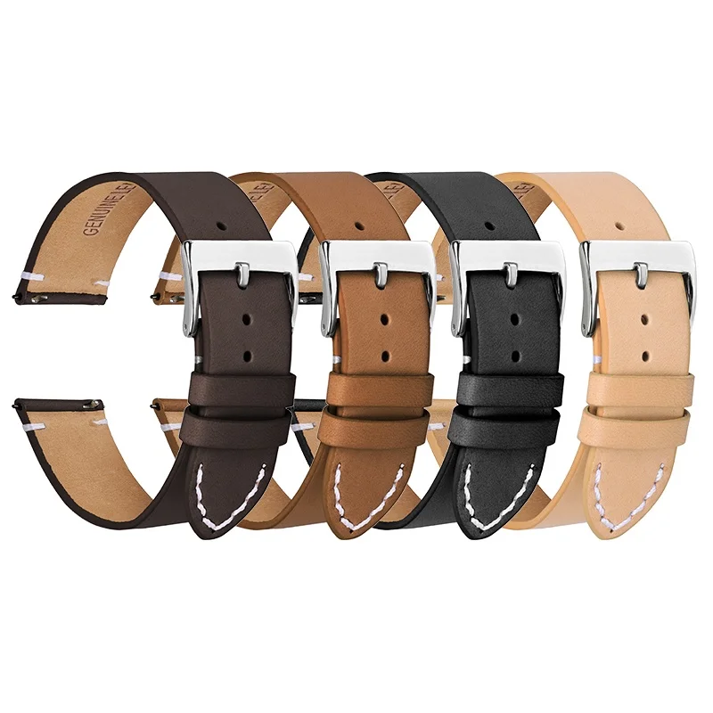 Genuine Leather Quick Release Watch Strap 12mm 14mm 16mm 18mm 20mm 22mm 24mm Universal Band Women Men Belt Bracelet