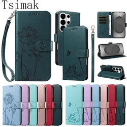 Flip Phone Case For Samsung Galaxy S26 Ultra S25 Plus S24 S23 FE S22 S25 Edge S26+ Cover Leather Wallet Card Holder Bag Coque