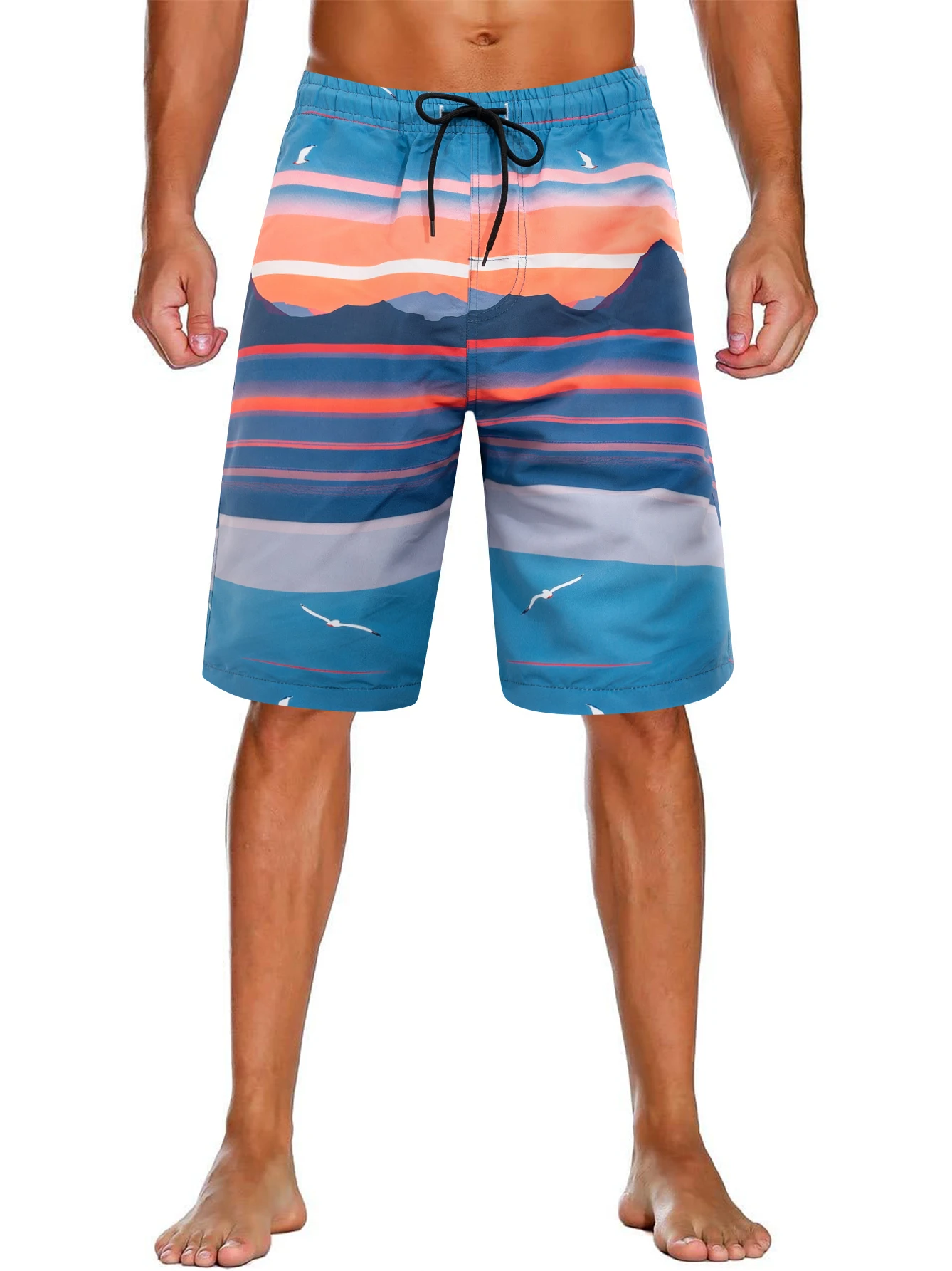 Pantaloncini da spiaggia leggeri ad asciugatura rapida da uomo pantaloncini da bagno con coulisse in vita elastica costumi da bagno primaverili ed