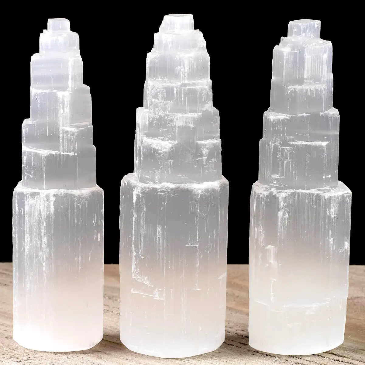 Natural White Selenite Gypsum Crystal Tower Skyscraper Castle Clear Moroccan Healing 1pcs