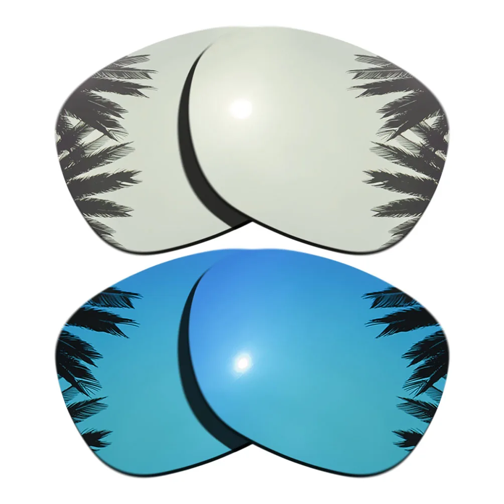 Ice Blue & Silver Mirrored Polarized Replacement Lenses for Garage Rock Frame 100% UVA & UVB