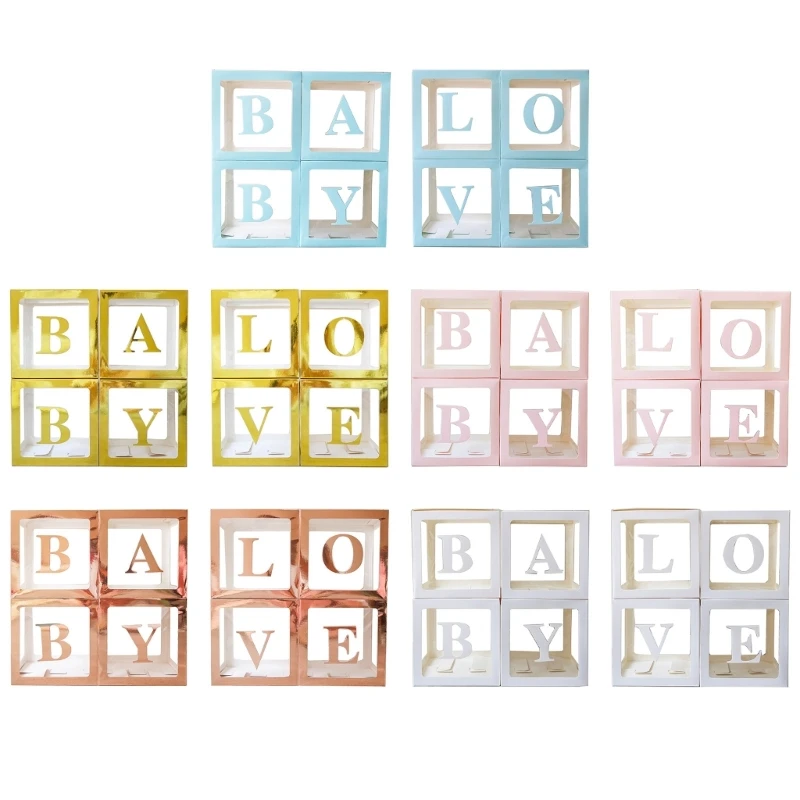 

Baby Boxes with Letters 4pcs Love Boxes for Gender Reveal Birthday Wedding Baby Shower Decorations Kid Boys Girls Gift