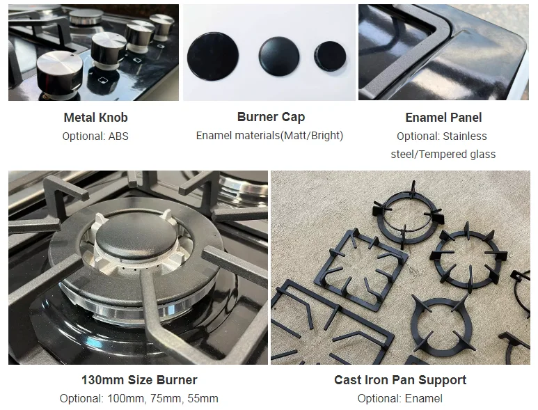 Piano cottura professionale a gas e elettrico da incasso a 4 fuochi: piano cottura a doppio combustibile dal produttore certificato per uso commerciale e domestico ​