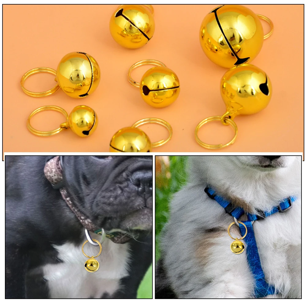 

10pcs Cat Dog Collar Charm Pet Bell Pendant Stainless Steel Wear Resistant Durable Small Bells For Crafts Diy Decorative Hanging