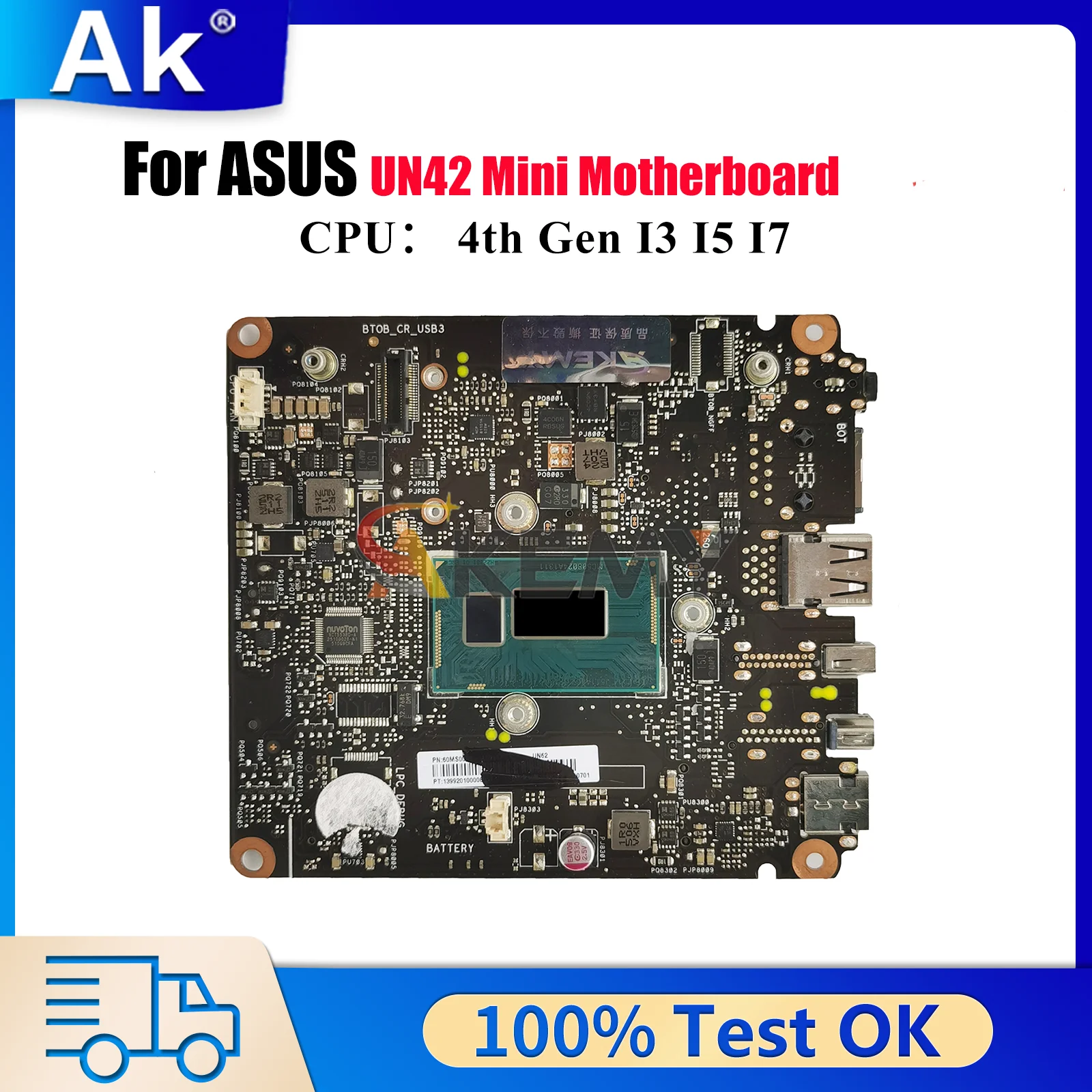 

UN42 Laptop Motherboard For ASUS VivoMini UN42 Notebook Mainboard With I3 I5 I7 CPU 100% tests OK fast shipping High quality