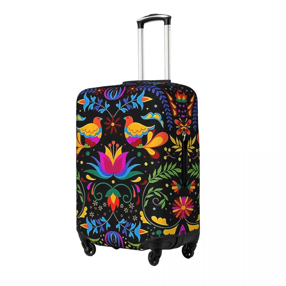 

Mexican Flowers And Birds Suitcase Cover Protection Elastic Travel Luggage Protector Covers for 18-32 Inch