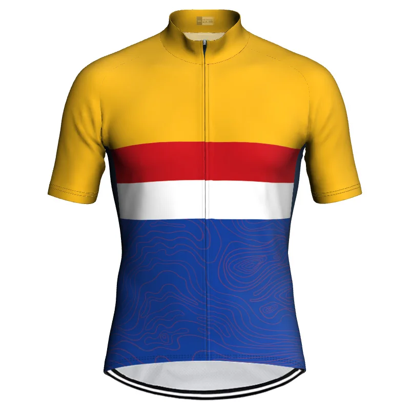 

Jersey Short Sleeve Top Road Wear Cycling Clothing Bike Shirt Yellow Blue Red White Motocross Bicycle Jacket Sweater Breathable