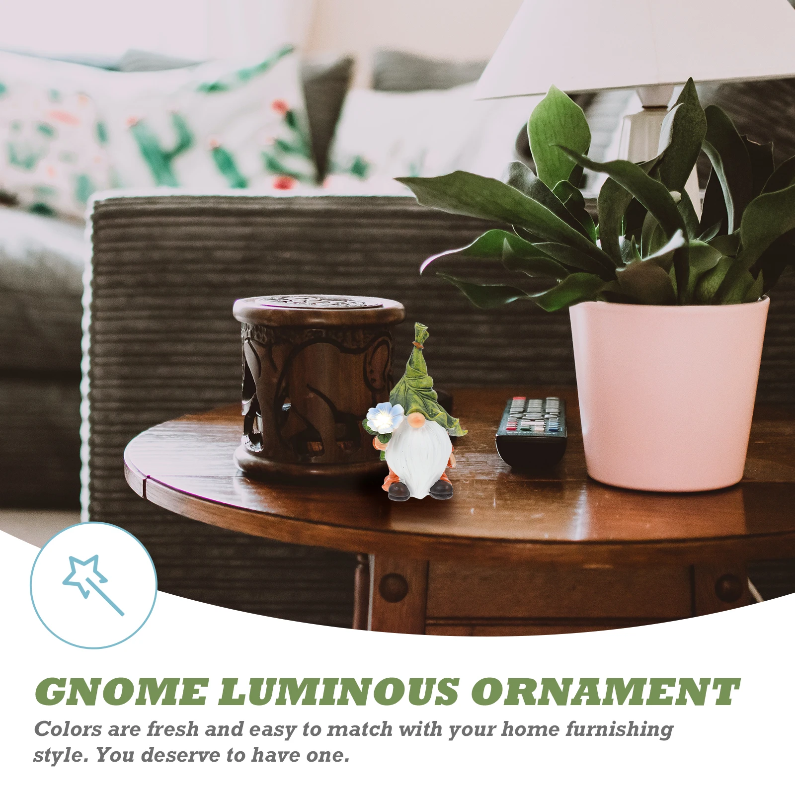 

Fashion Elf Glowing Ornaments Decoration Garden Gnome Resin Gnomes Outdoor Figurine