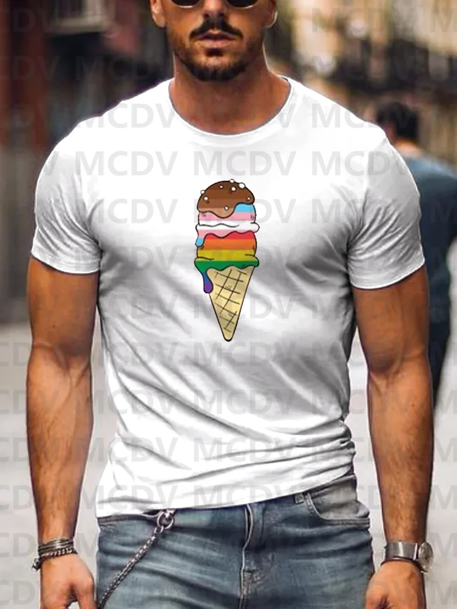 Lgbt Pride Gay Regenboog Schaakstuk Art Print T-Shirt Heren Zomer Tops