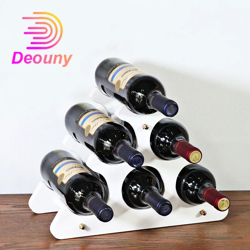 

DEOUNY Wine Rack Ornaments European Style Wine Bottles Holder Wooden Home Decoration Stand Red Wine Cabinet Display Bar Tools