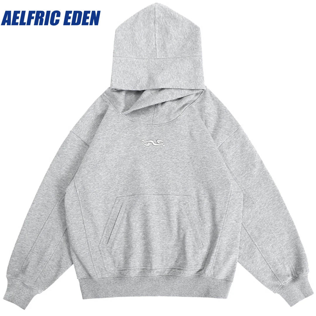 

Aelfric Eden Ninja Hoodie Streetwear Embroidery Solid Color Turtleneck Hooded Hip Hop Sweatshirt Harajuku Punk Gothic Pullover