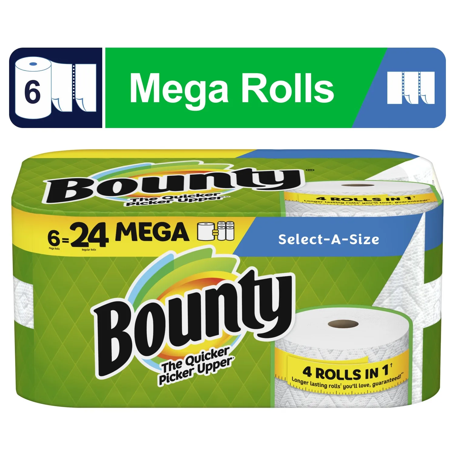 Select-a-Size Paper Towels, 6 Mega Rolls, White