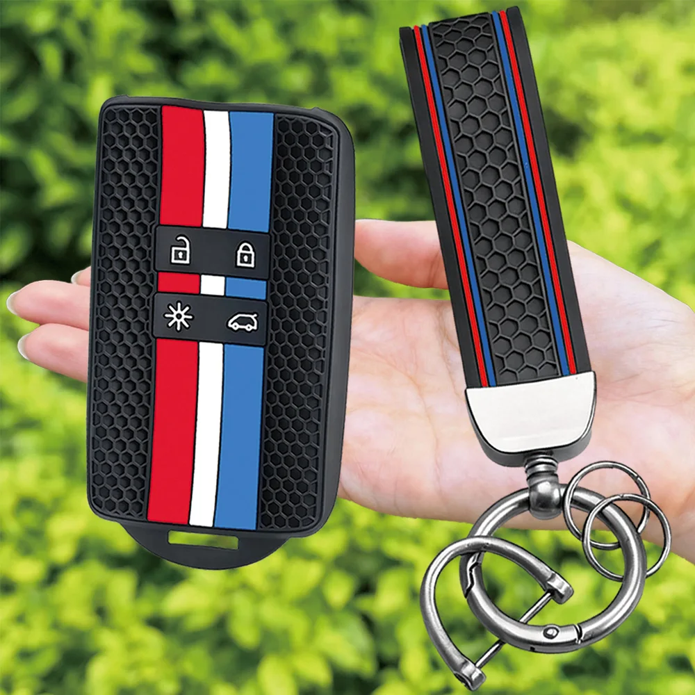For Renault Koleos Kadjar Megane 4 Talisman Captur Espace Clio 5 Silicone Smart Key Shell With Wrist Strap Comfortable Key Cover