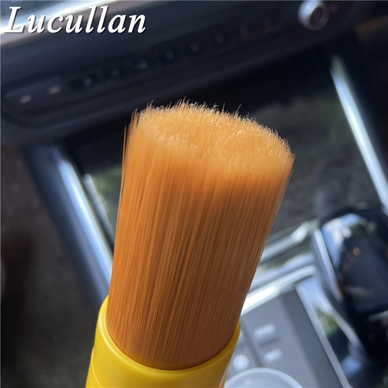 Lucullan-Brosse de détail orange, poils synthétiques doux, poignée confortable pour livres en cuir préFlex, intérieur