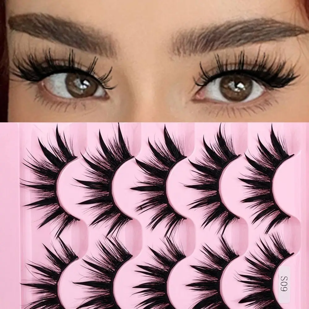 Wispy Fluffy False Eyelashes Soft Band Thick Long 3D Faux Mink Eyelashes Handmade Craft Reusable Eye Makeup Tools