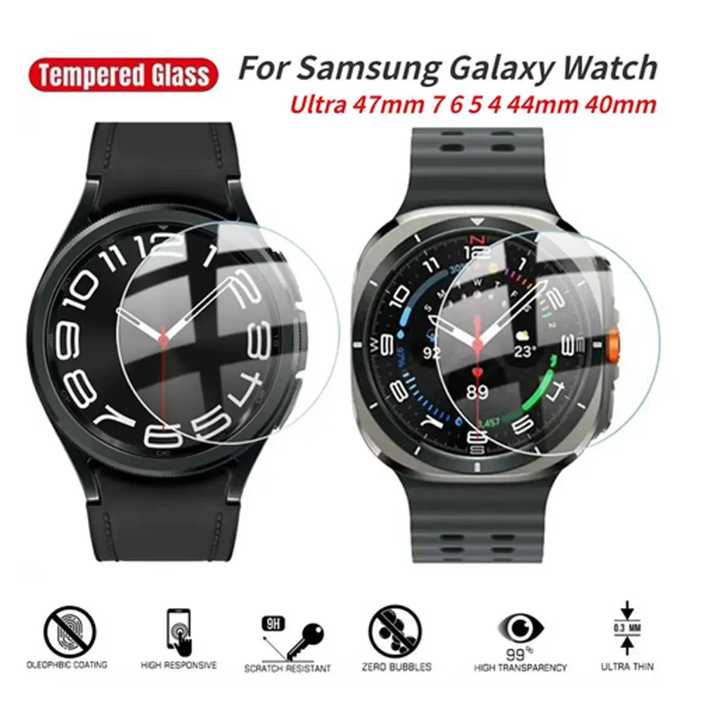 Защитная пленка из закаленного стекла 2,5D для Samsung Galaxy Watch 3 4 5 6 7 FE Ultra 47 40 44 41 45 42 46 43 47 мм
