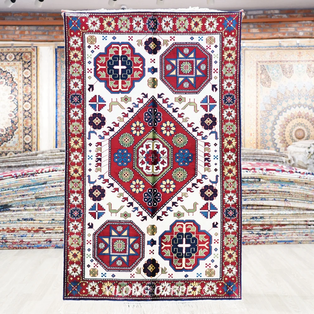 91x152cm Handmade Silk Tribal Rug Home Office Kid Friendly Oriental Carpet (BL147)