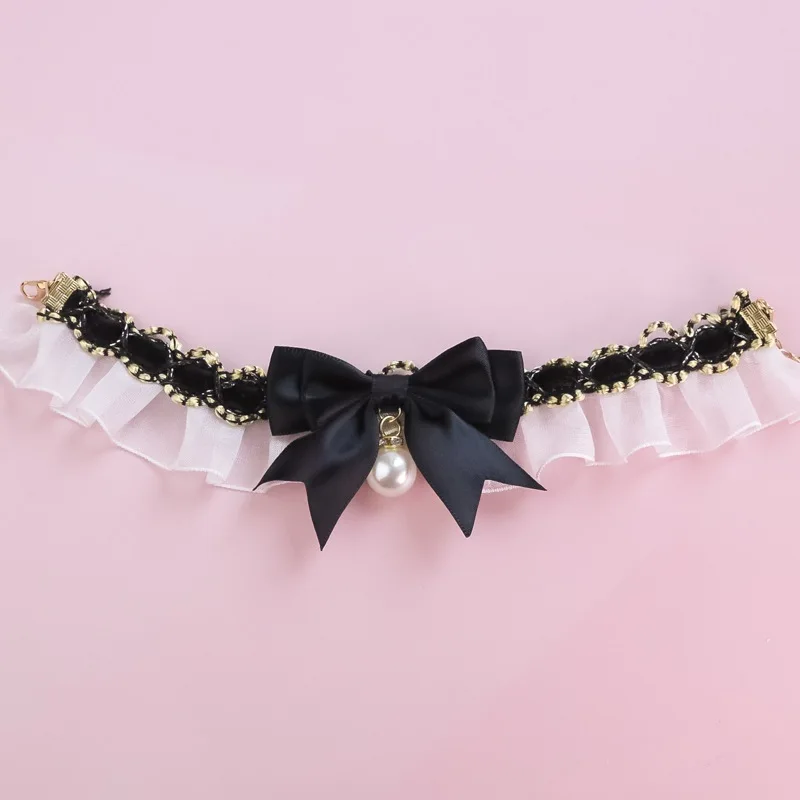 Pet Dog Cat Collar Cute Lace Bow Cat Collar Adjustable Cat Necklace Jewelry Sweet Neck Decorative Pet Accessories Pet Supplies