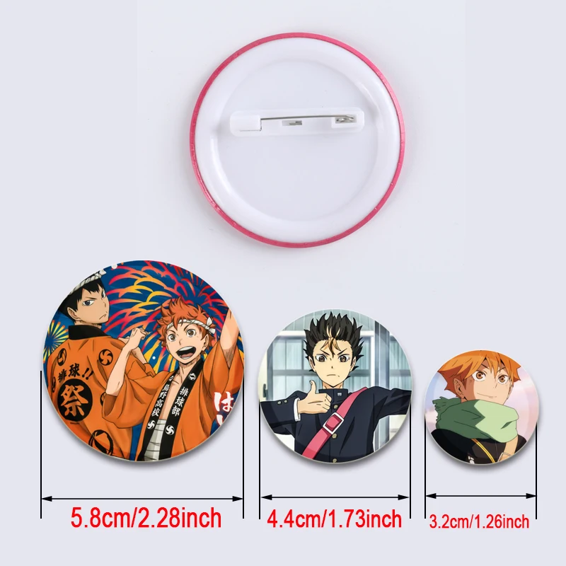 Hinata Shoyo Tobio Kageyama Sugawara Koushi Comic Badge Volleyball Cartoon Creative Enamel Pins for Backpack Jewelry Accessories