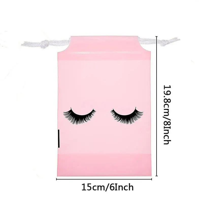 10pcs Eyelash Aftercare Storage Bags With Drawstring Waterproof EVA Plastic Travel Packing Pouch Eye Lash Extension Accessories