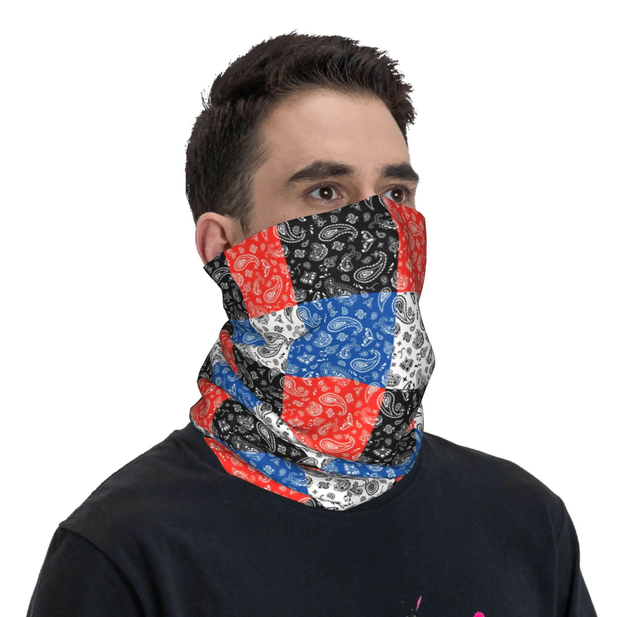 Custom Swirly Paisley Art Bandana Neck Gaiter Face Scarf Cover Men Women Boho Bohemian Floral Texture Headwear Tube Balaclava