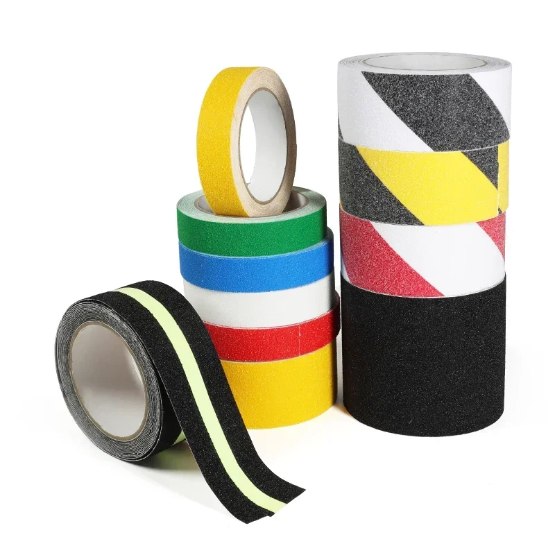 Matte Tape PVC Anti Slip Width 2.5/5/10cmx5m Waterproof And Wear-resistant Sandpaper Stairs PET Matte Non-slip Sticker Strip