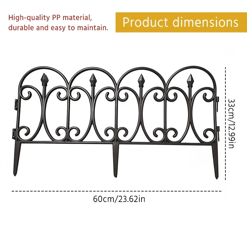4/8/1PCS Outdoor Garden Fence Panels PP Lawn Edging Borde Decorative Rustic Barrier Flower Beds Patio Yard Pathway Easy Install
