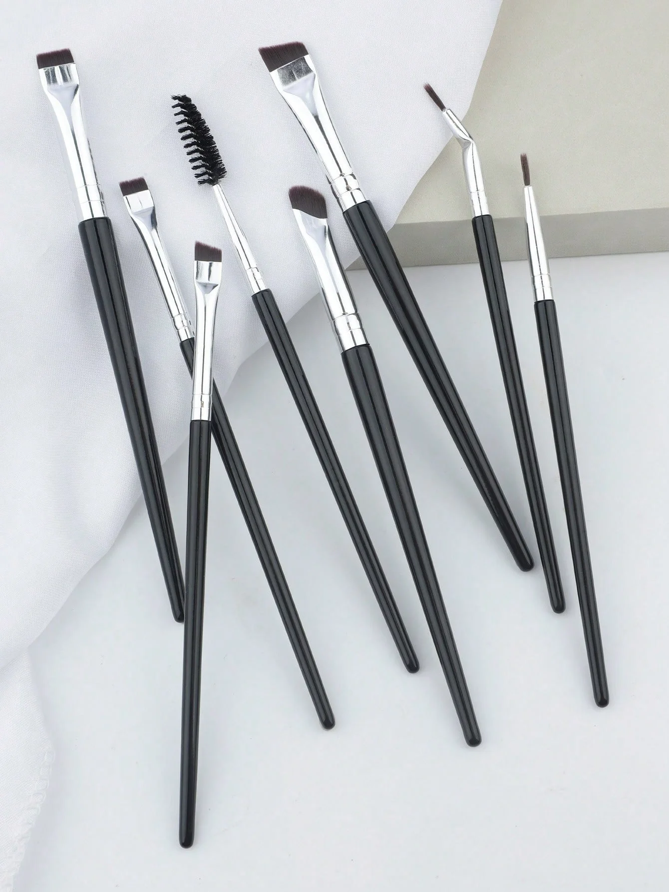 6/8pc escova de delineador angular ultra fino pincéis de delineador sobrancelha corretivo escova de sobrancelha escovas de sobrancelha angulares para mulher