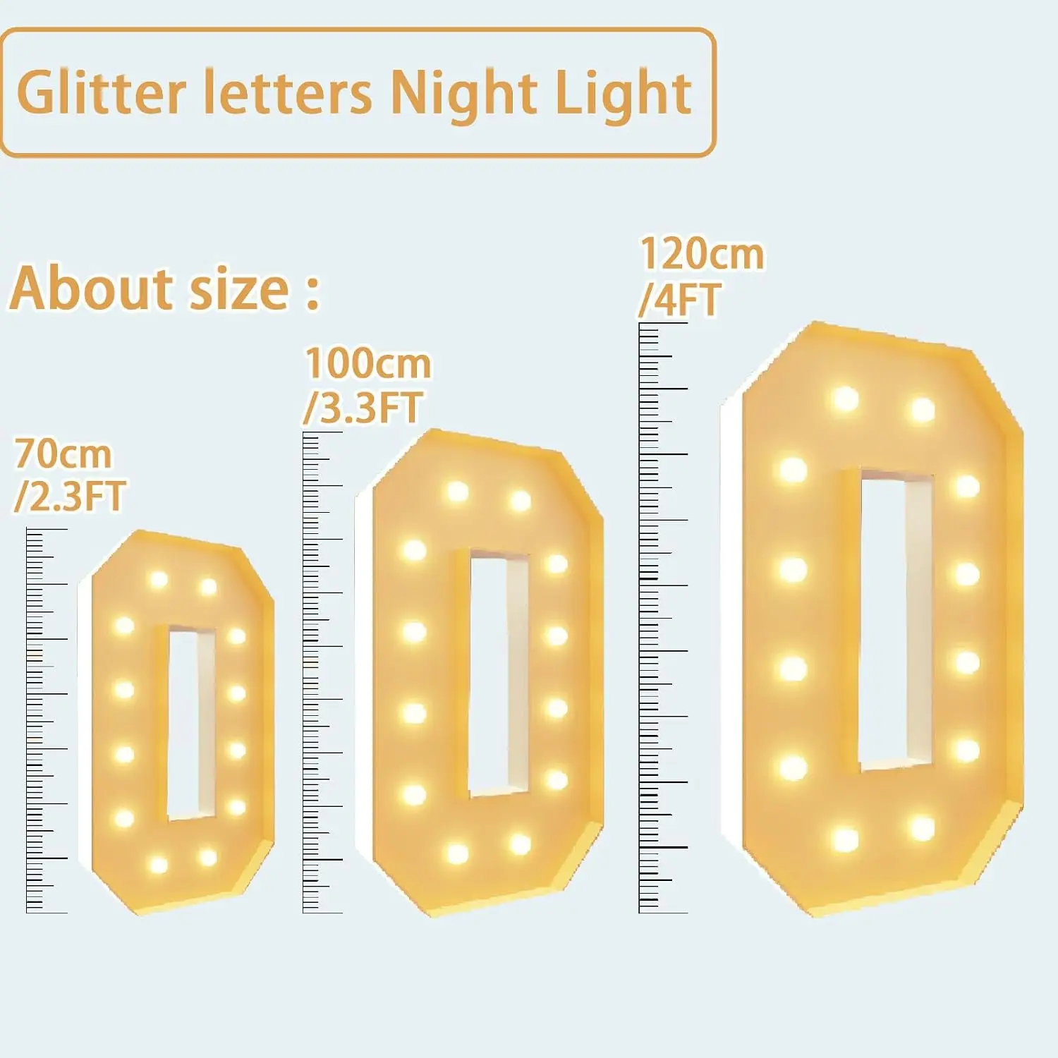 Tall Letters Glitter Sign Night Mosaic 2025 New Year Marquee Home Decor